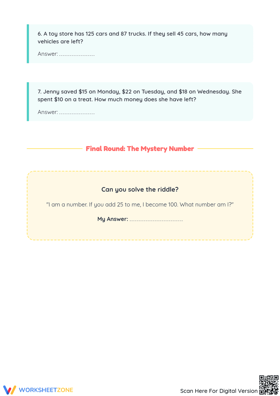 Essential Grade 2 Math Computation Printable Worksheet