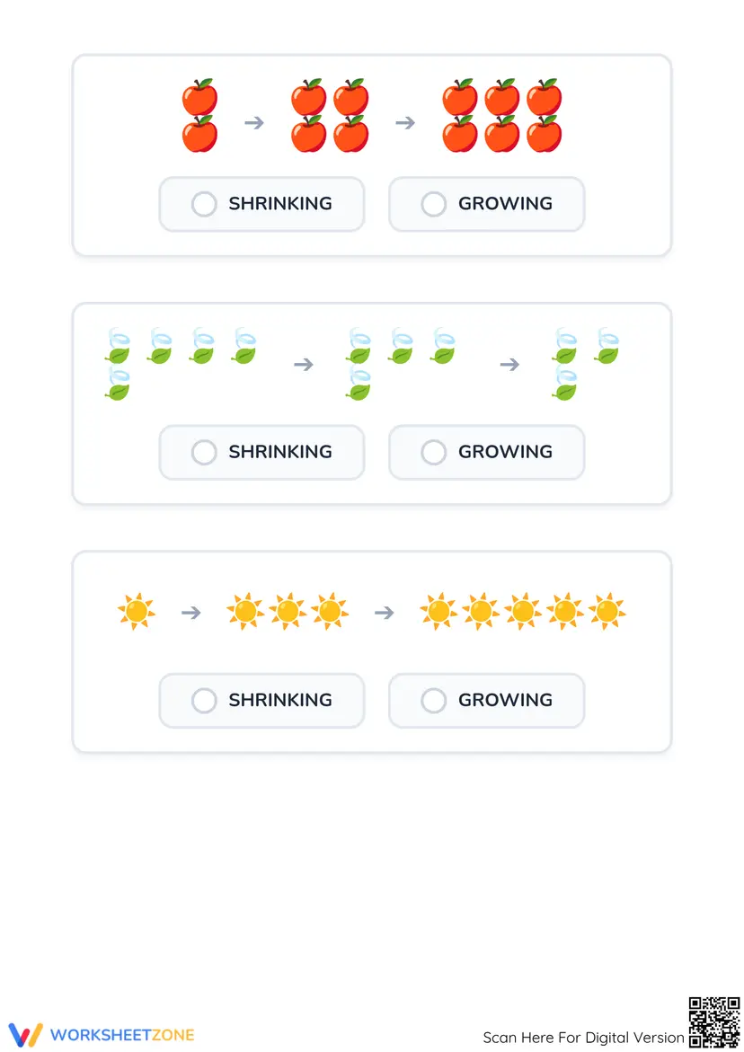 Shrinking Pattern Examples Expression Essential Growing and Shrinking Patterns Worksheet