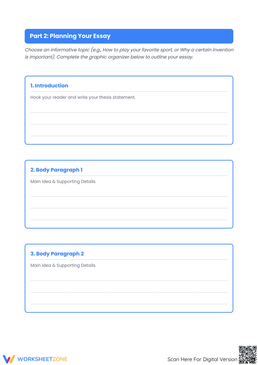 Expository Essay Worksheet.pdf Printable Expository Writing Worksheet | Grade 5 ELA