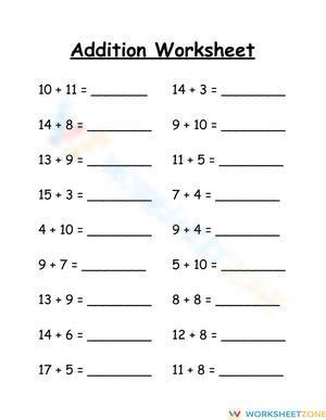 Addition Worksheet