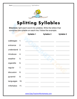 Splitting Up Syllables