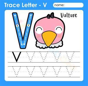 Trace letter - V
