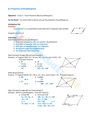 Properties of Parallelograms 2