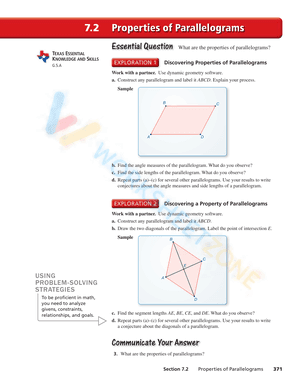 Properties of Parallelograms 3