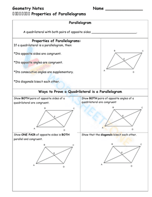 Properties of Parallelograms 4