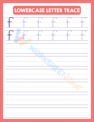 Tracing lowercase letter F