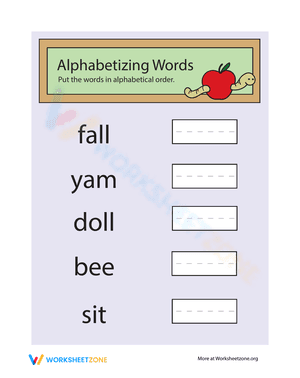 Alphabetical Order: Words 3