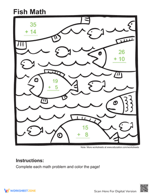 Add and Color: Fish Math
