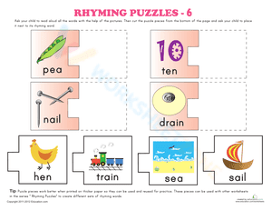 Rhyming Words Puzzle #6
