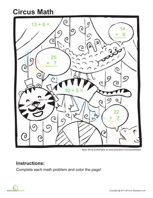 Add and Color: Circus Math