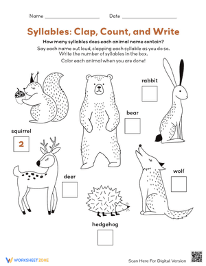 Syllables: Clap, Count, and Write