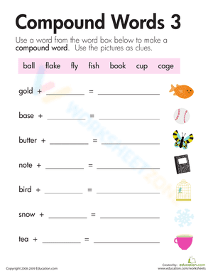 Word Addition: Compound Words 3