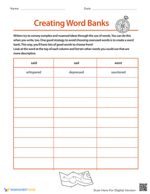 Creating Word Banks