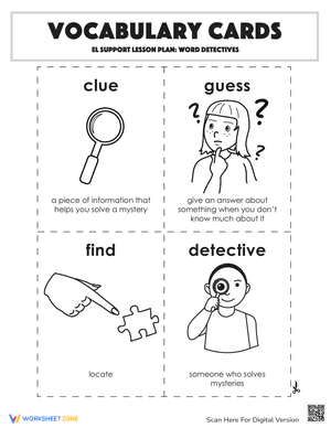 Vocabulary Cards: Word Detectives