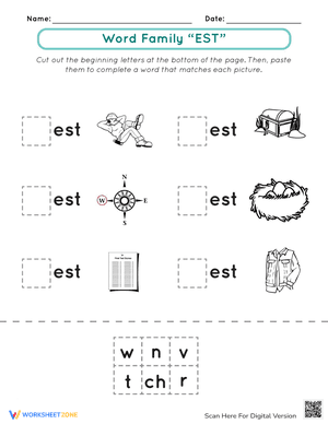 Word Family Practice: "Est" Words