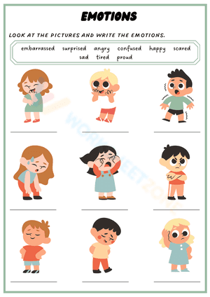 Colourful and black and white emotions worksheet