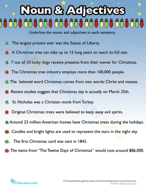 Christmas Grammar: Nouns and Adjectives #9