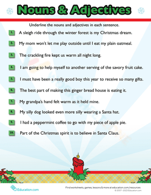 Christmas Grammar: Nouns and Adjectives #8