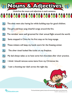 Christmas Grammar: Nouns and Adjectives #10
