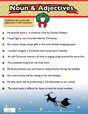 Christmas Grammar: Nouns and Adjectives #3