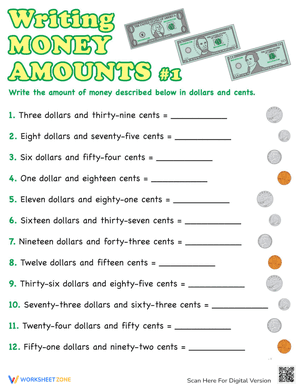 Writing Money Amounts #1