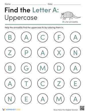 Find the Letter A: Uppercase