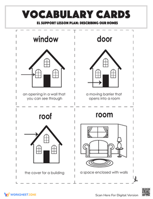 Vocabulary Cards: Describing Our Homes