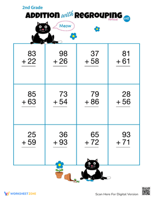 Double Digits! Practice Vertical Addition with Regrouping 41