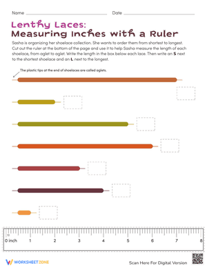 Lengthy Laces: Measuring Inches with a Ruler