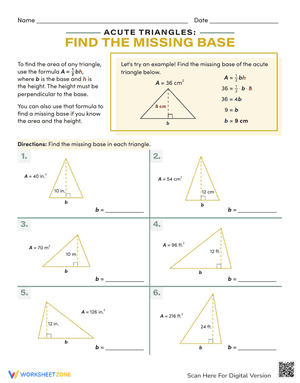 Acute Triangles: Practice the Missing Base