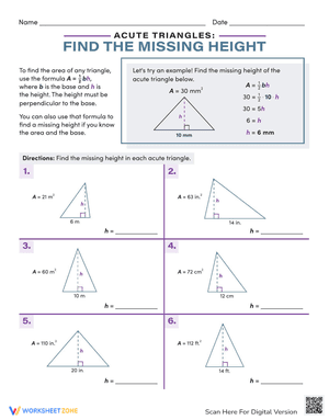 Acute Triangles: Practice the Missing Height