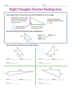 Right Triangles: Practice Finding Area
