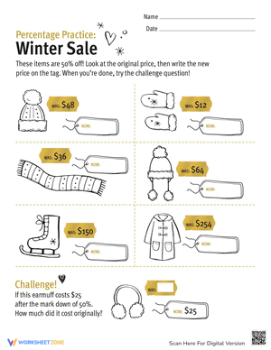 Percentage Practice: Winter Sale