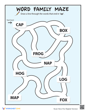 "ap" Word Family Maze