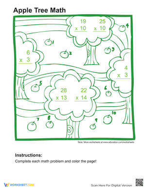 Multiplication Coloring Page 2