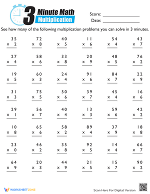 3-Minute Math: Multiplication