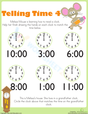 Telling Time with Melissa Mouse 4