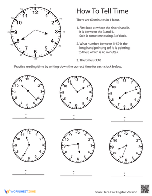Practice Test: Telling Time