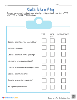 Checklist for Letter Writing