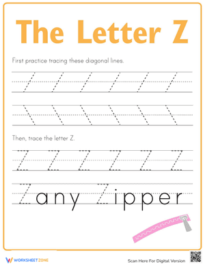 Practice Tracing the Letter Z