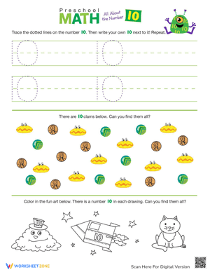 Preschool Math: All About the Number 10