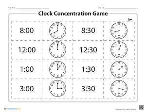 Clock Concentration Game