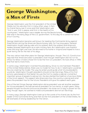 George Washington, a Man of Firsts