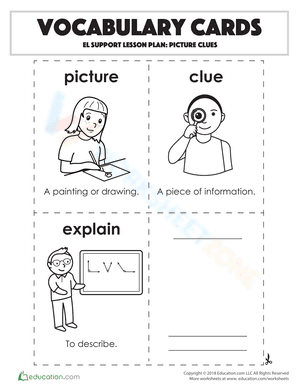 Vocabulary Cards: Picture Clues