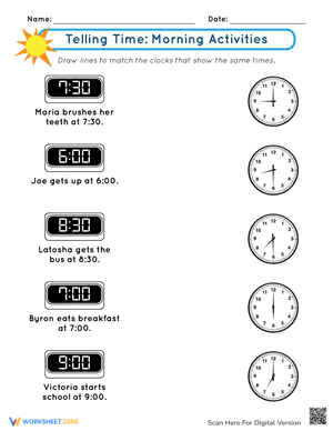 Telling Time: Morning Activities