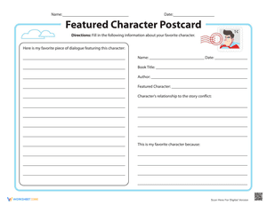 Featured Character Postcard