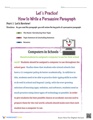 Let's Practice! How to Write a Persuasive Paragraph