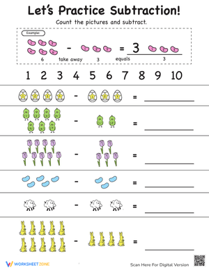 Subtraction Practice: Spring Into It!