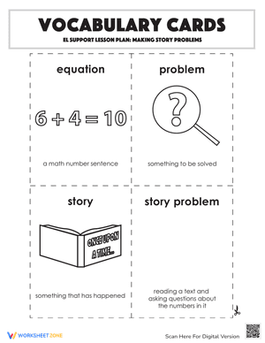 Vocabulary Cards: Making Story Problems