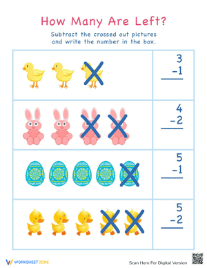 Easter Subtraction: How Many Are Left?